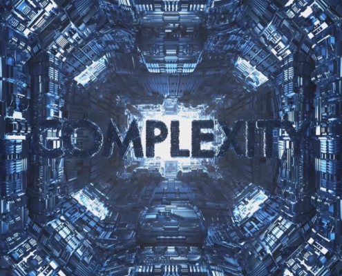 The word complexity in a 3d kinetic typography animation