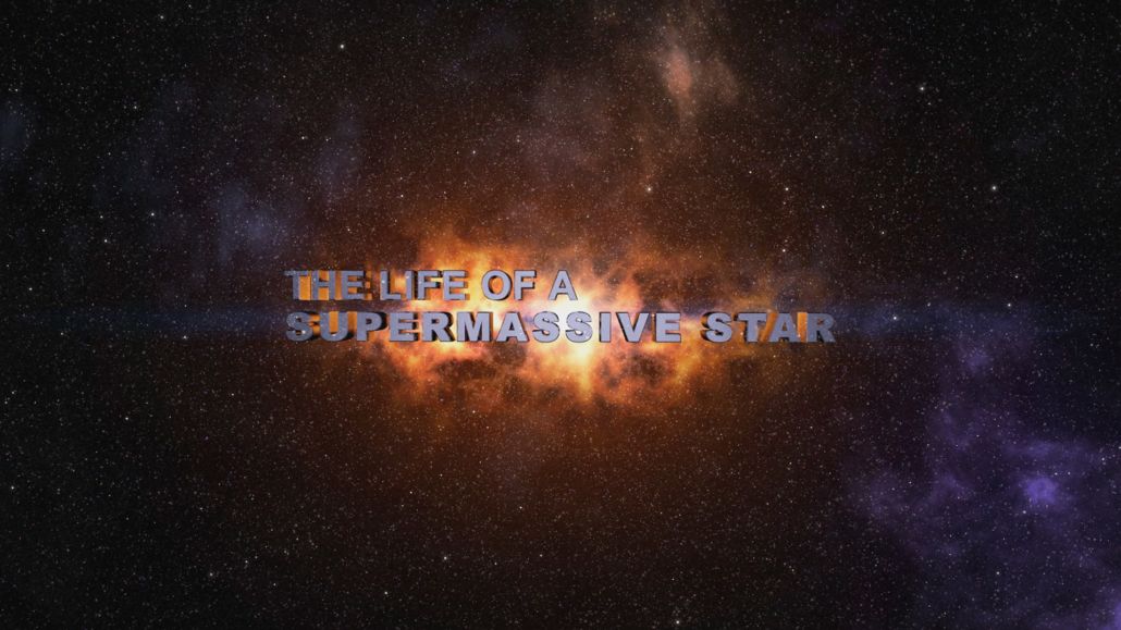 Life cycle of a star documentary animation showing the opening titles