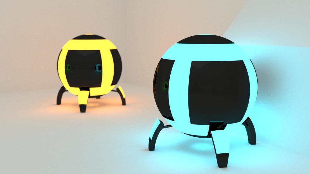 3D Visualisation of Sphere Robots Lamps Concept