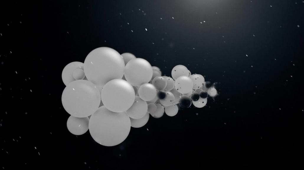 You can see several bubbles in black and white, which can be made by music video companies.