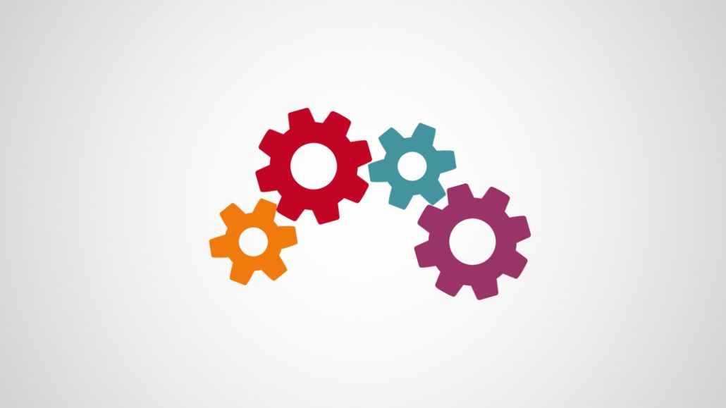 Differently colored gears in explainer video
