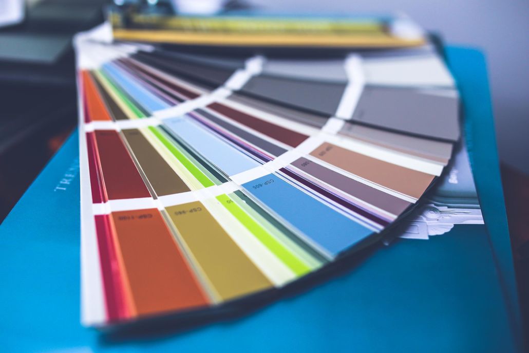 Web Designers unfolded a colour palette to brainstorm on a websites colour