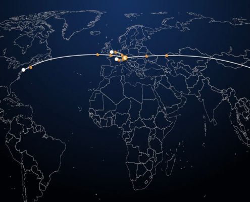 Explanation Video Still showing international Stock Exchange connections